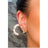 Brinco de Coração Dourado Pequeno Banhado em Ouro 18k