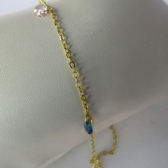 Tornozeleira Com Zircônia Coloridas Banhado em Ouro 18k