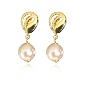 Brinco de Búzios Com Pérola Banhado em Ouro 18k