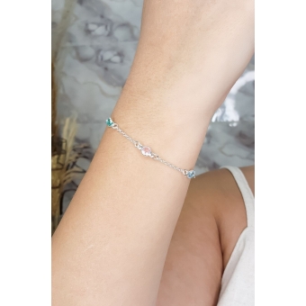 Pulseira Zircônias Coloridas em Prata 925