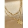 Colar Duplo com Coração Banhado em Ouro 18k