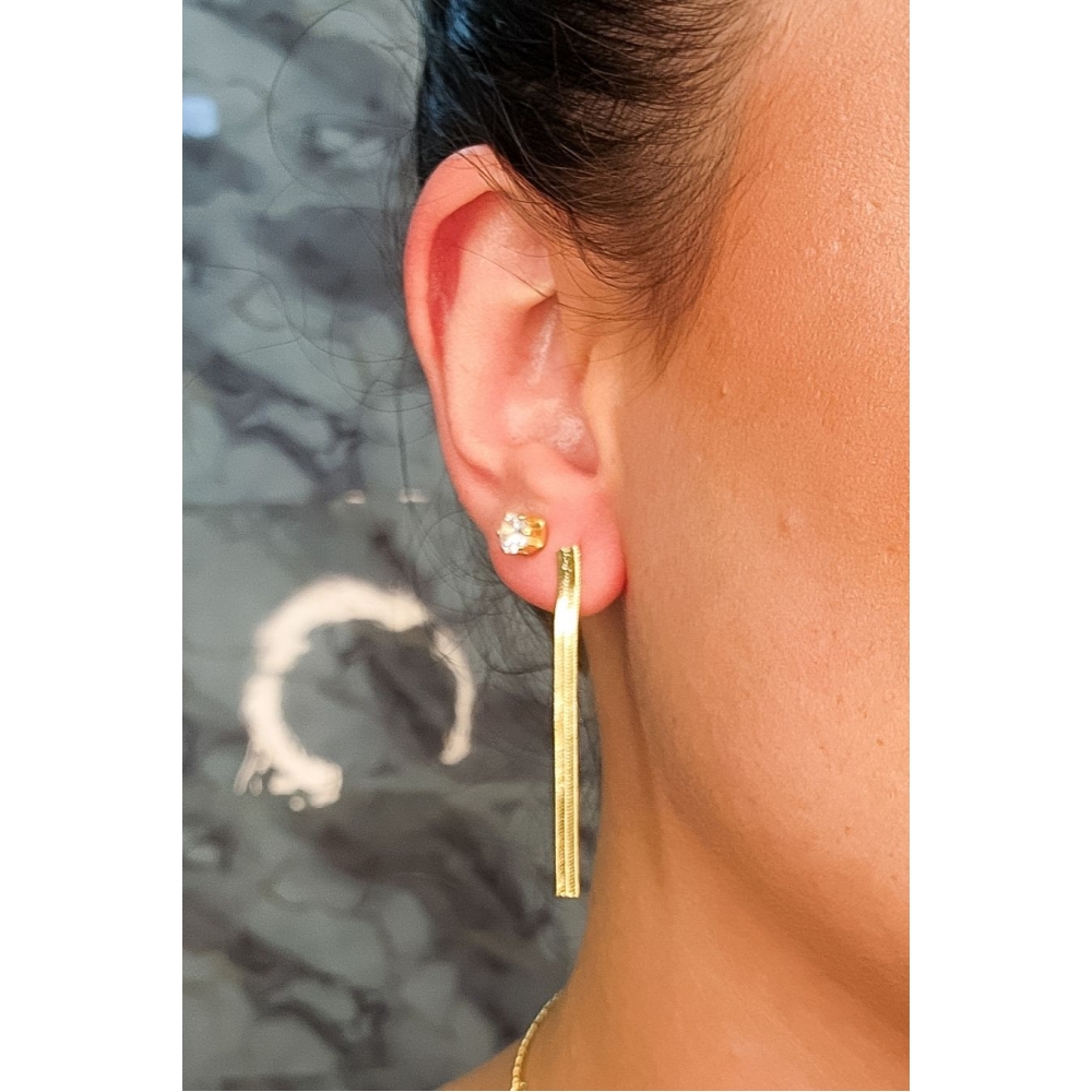 Brinco de Fita Banhado em Ouro 18k