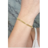 Pulseira com Fecho Regulável e corrente Trabalhada Banhado em Ouro 18k