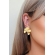 Brinco com Efeito Ondulado Banhado em Ouro 18k