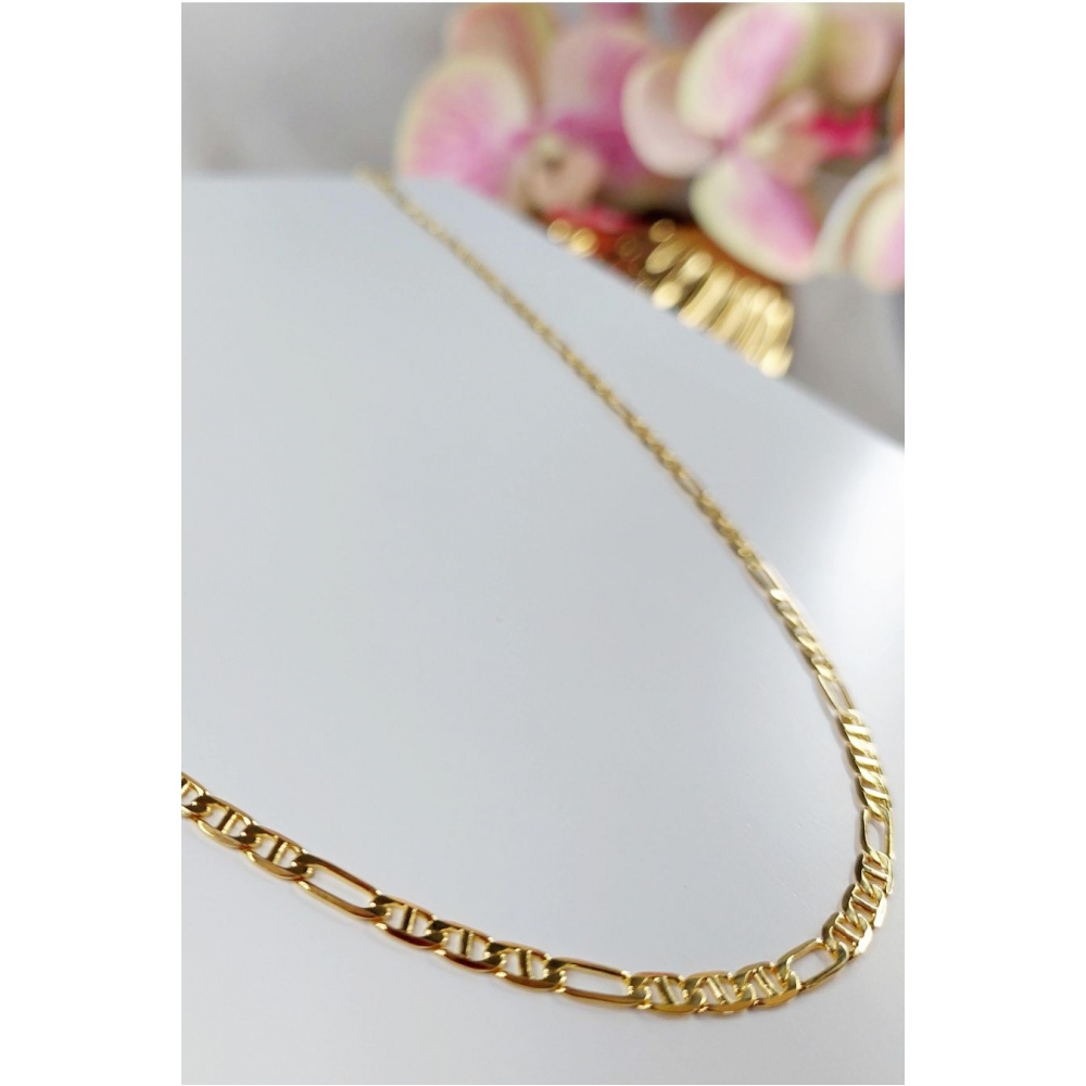 Colar Corrente com Elos Sequenciados Banhado em Ouro 18k MASCULINO