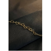 Tornozeleira com Corrente de Corações Pequenos Banhado em Ouro 18k
