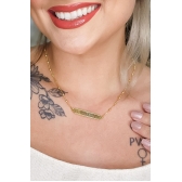 Colar com Corrente e Pingente Gratidão Banhado em Ouro 18k