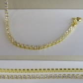 Pulseira Em Corrente De Zircônias Banhado em Ouro 18k