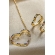 Conjunto de Coração Vazado Cravejado com Zircônias Multicolor Banhado em Ouro 18k