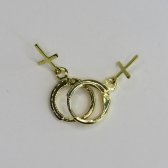 Brinco Argolinha com Cruz Banhado em Ouro 18k
