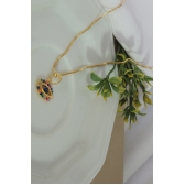 Colar Pingente Olho Grego com Zircônia Multicolor Banhado em Ouro 18k