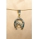 Pingente Ferradura com Cavalo Banhado em Ouro 18k