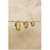 Trio de Argolinhas Com Zirconia Banhado em Ouro 18k