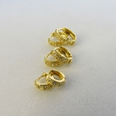 Trio de Argolinhas Com Zirconia Banhado em Ouro 18k