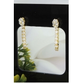 Brinco em Corrente de Zircônia Cristal Banhado em Ouro 18k