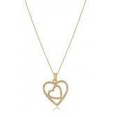 Colar de Corações com Zircônia Banhado em Ouro 18k