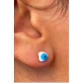 Brinco Pequeno de Olho Grego Banhado em Ouro 18k