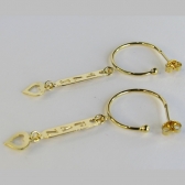 Brinco Argola Médio com Pingente Esotéricos Banhado em Ouro 18k