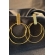 Brinco com Fio Grosso e Dois Círculos Banhado em Ouro 18k
