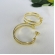 Brinco Argola Media Dupla Vazada Banhado em Ouro 18k