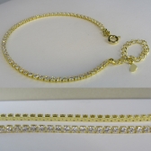 Pulseira Em Corrente De Zircônias Banhado em Ouro 18k