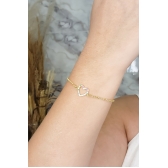Pulseira Com Pingente De Coração Em Zircônias Coloridas Banhado em Ouro 18k