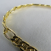 Pulseira Corrente com Elo Sequenciado Banhado em Ouro 18K MASCULINA