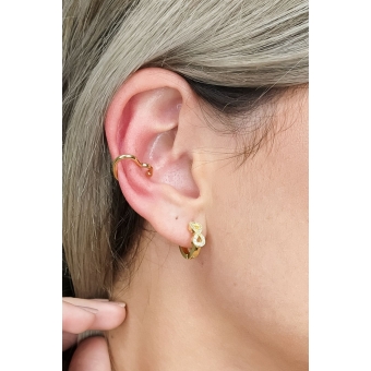 Piercing Fake Forma de Coração Banhado em Ouro 18k