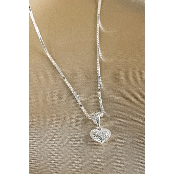 Colar Pingente Coração Delicado em Prata 925