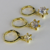 Trio Argolinha Estrelinha de Zircônia Banhado em Ouro 18k