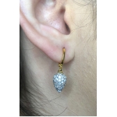 Brinco Argolinha com Pingente Cravejado de Zircônias Banhado em Ouro 18k