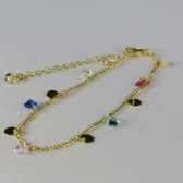 Pulseira de Zircônias Coloridas Banhado a Ouro 18k