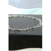 Pulseira Corrente de Coração em Prata 925