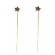 Brinco de Fio Com Estrela Banhado em Ouro 18k