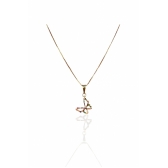Colar Pingente Borboleta com Zircônia Colorida Banhado em Ouro 18k