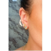 Brinco Coração com Mini Zircônias Coloridas Banhado em Ouro 18k