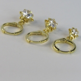 Trio Argolinha Estrelinha de Zircônia Banhado em Ouro 18k