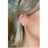 Brinco de Argola Média Lisa em Prata 925