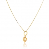 Colar com Pingente Argolinha de Coração Banhado em Ouro 18k
