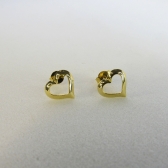 Brinco Pequeno de Coração Vazado Banhado em Ouro 18k