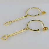 Brinco Argola Médio com Pingente Esotéricos Banhado em Ouro 18k