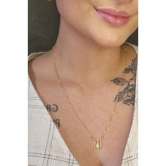 Escapulário Nossa Senhora Aparecida Com Zircônia Banhado em Ouro 18k