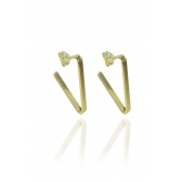 Brinco Argola de Triângulo Banhado em Ouro 18k