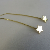 Brinco de Fio Com Estrela Banhado em Ouro 18k