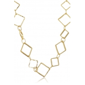 Pulseira com Corrente de Quadrados Banhado em Ouro 18k