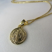 Colar Pingente São Bento Banhado em Ouro 18k