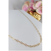 Colar Corrente Elos Intercalados Banhado em Ouro 18k MASCULINO