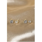 Brinco Duo com Coração de Zircônia Banhado em Ouro 18k