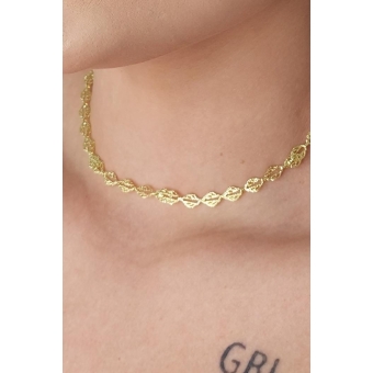 Choker com Folhas Banhado em Ouro 18k
