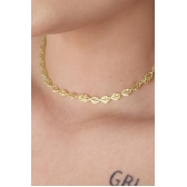 Choker com Folhas Banhado em Ouro 18k